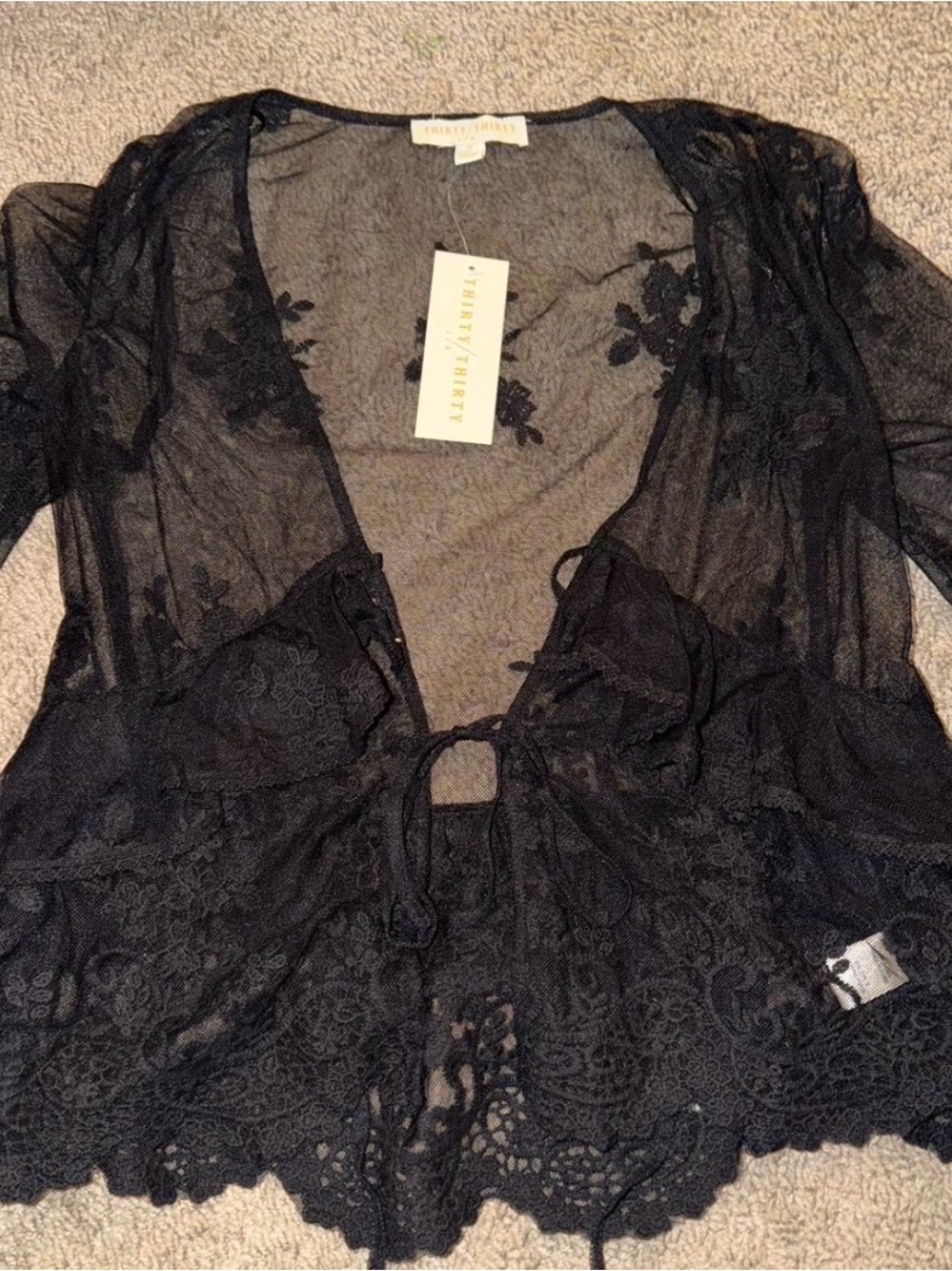 Black Lace Sheer Robe